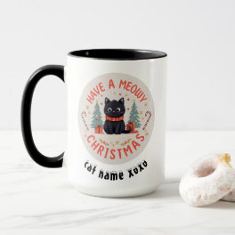 Meowy Christmas Purrfect Black Cat Mug