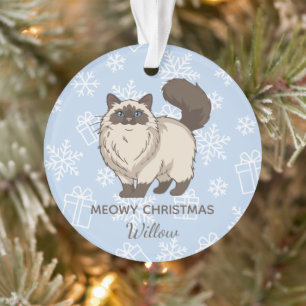 "Meowy Christmas" Ragdoll Cat Mom Personalized Ornament