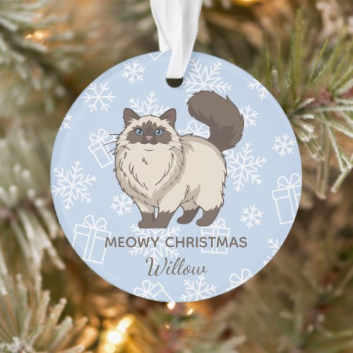 "Meowy Christmas" Ragdoll Cat Mom Personalized Ornament