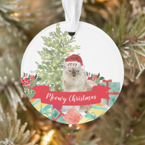 Meowy Christmas Ragdoll Cat Ornament