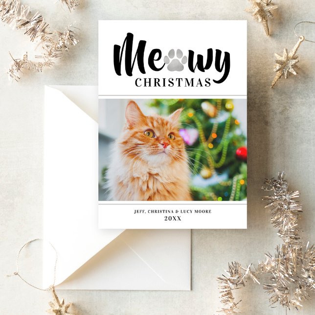 Meowy Christmas Silver Pawprint Cat Photo (Creator Uploaded)