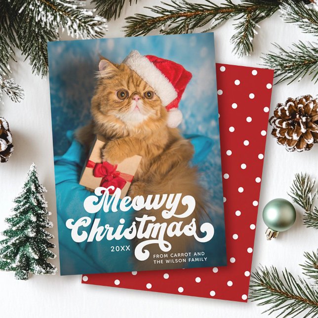 Meowy Christmas Simple Fun Modern Photo Holiday Card (Creator Uploaded)