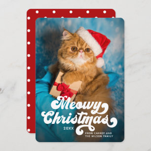 Meowy Christmas Simple Fun Modern Photo Holiday Card