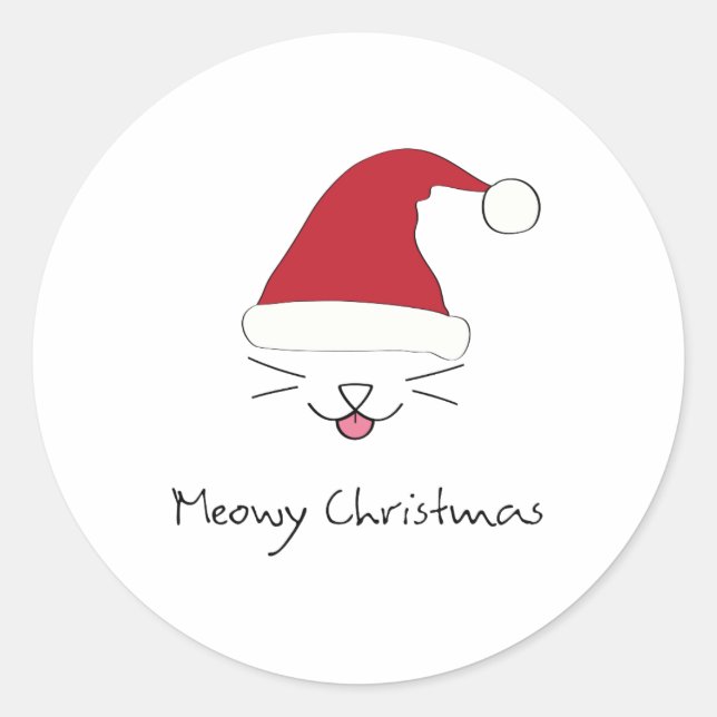 Meowy Christmas Sticker Purfect for 2018 Holidays (Front)