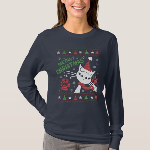 Meowy Christmas T_Shirt