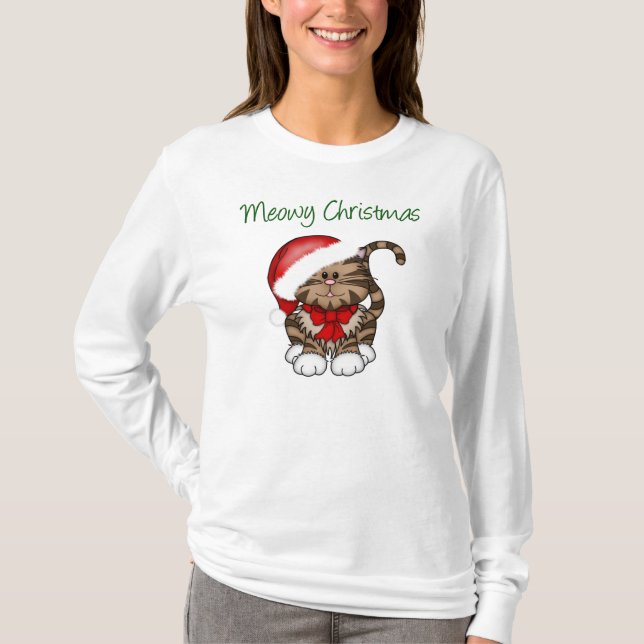 Meowy Christmas T-Shirt (Front)