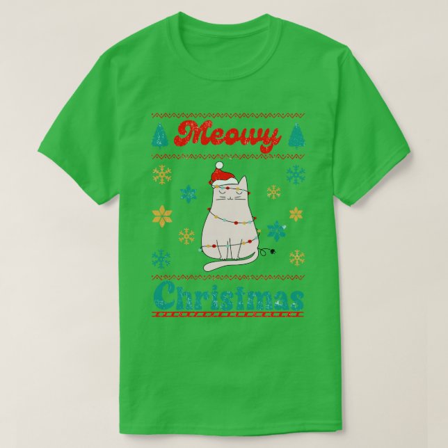 Meowy Christmas T-Shirt (Design Front)