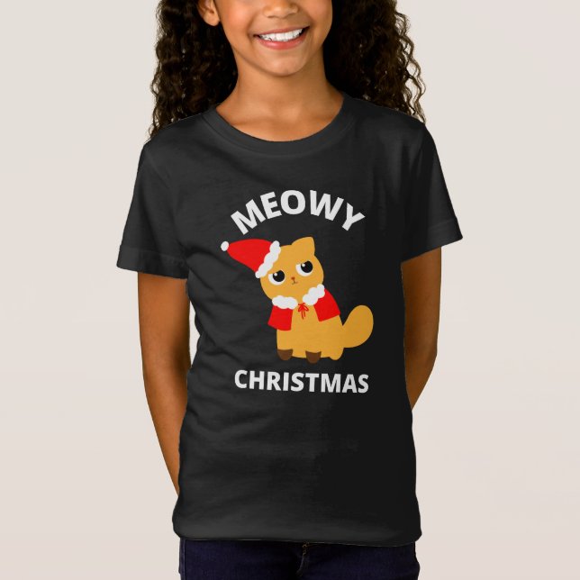 Meowy Christmas T-Shirt (Front)