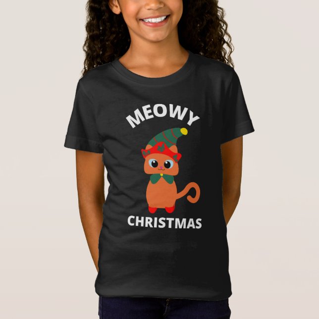 Meowy Christmas T-Shirt (Front)