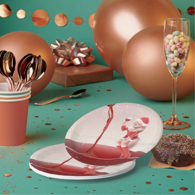 Meowy Christmas Toast Paper Plates (Multi)