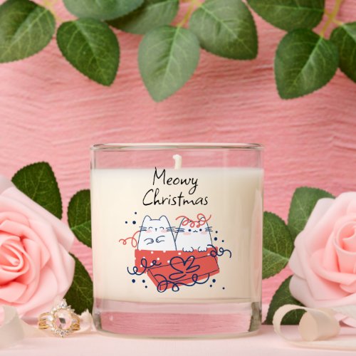 Meowy Christmas Two Cats in a Box Scented Candle