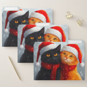 Meowy Christmas Winter Love File Folder