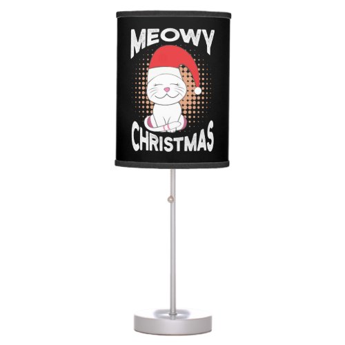 Meowy Christmas with christmas cat Table Lamp
