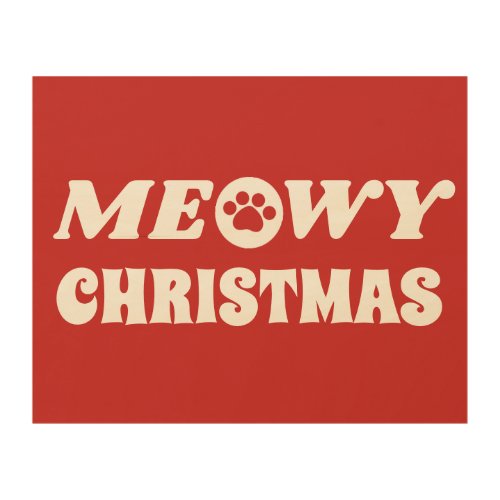 Meowy Christmas Wood Wall Art