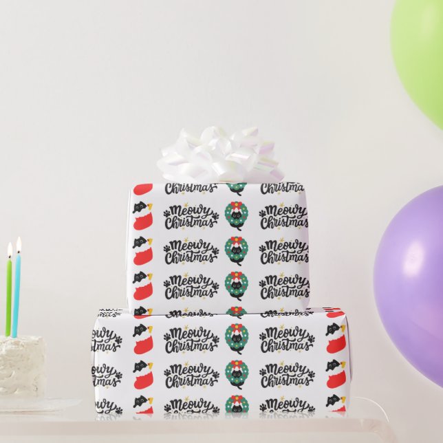 Meowy Christmas Wrapping Paper (Party Gifts)