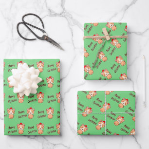 Meowy Christmas Wrapping Paper Sheets