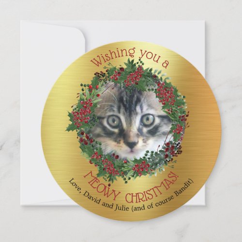 MEOWY CHRISTMAS   Your Cat Photo Card