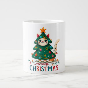 Meowy Funny Christmas Cat Giant Coffee Mug