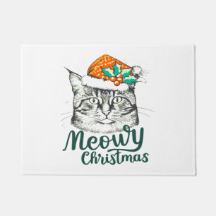 Meowy kitty Christmas   Doormat