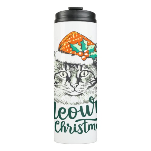 Meowy kitty Christmas   Thermal Tumbler