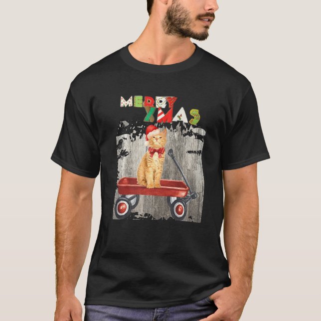 Meowy Kitty Xmas Seasons Greetings T-Shirt (Front)