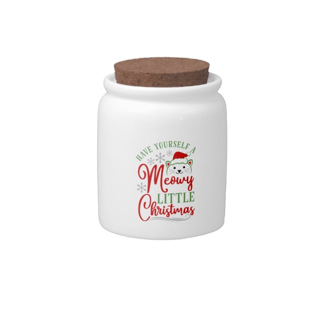 Meowy Little Christmas Candy Jar (Front)