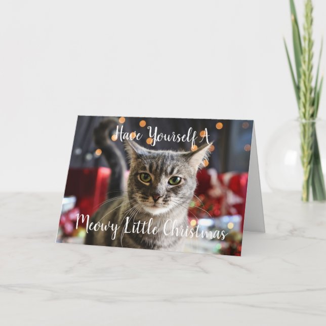 Meowy Little Christmas Greeting Card (Front)