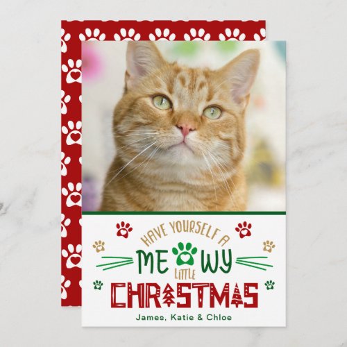 Meowy Little Christmas Photo Holiday Card