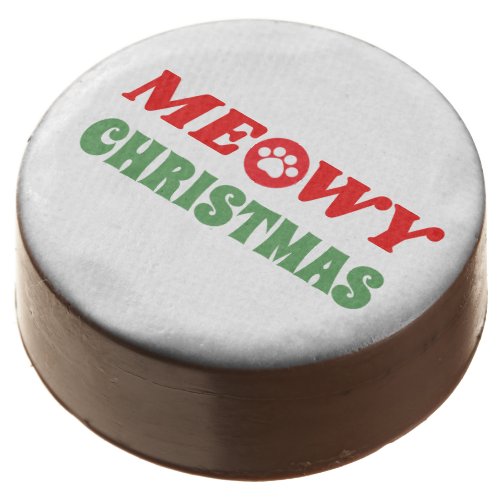 Meowy Merry Christmas Chocolate Covered Oreo