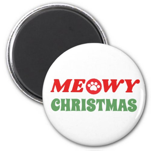 Meowy Merry Christmas Magnet