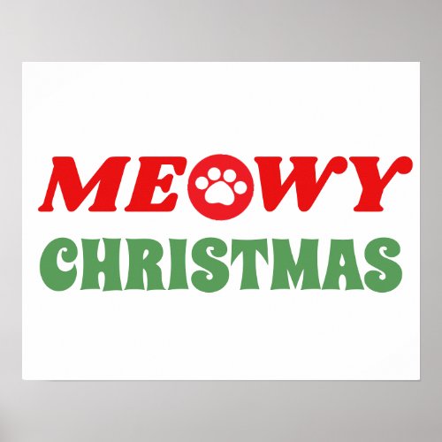 Meowy Merry Christmas Poster