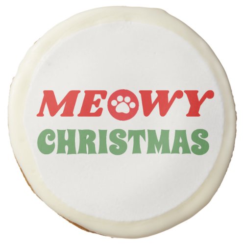 Meowy Merry Christmas Sugar Cookie