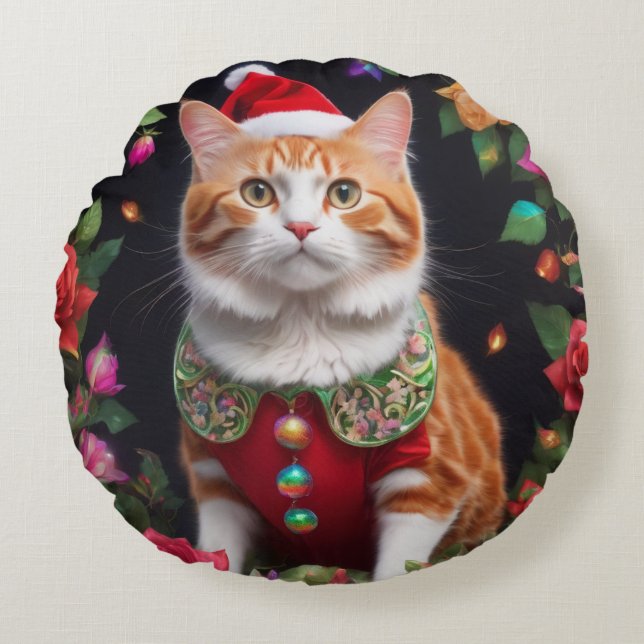  Meowy  Round Pillow (Front)