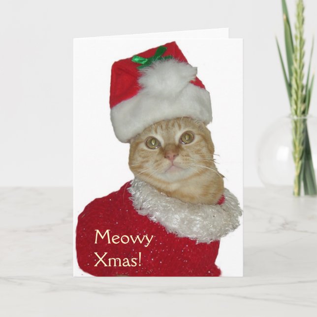 "Meowy Xmas" greeting card (Front)