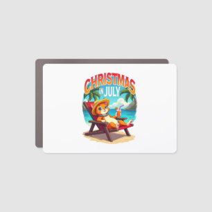 Meowy Xmas Summer Christmas In July Chillin Cool C Car Magnet