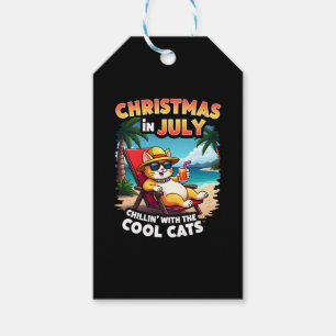 Meowy Xmas Summer Christmas In July Chillin Cool C Gift Tags