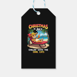 Meowy Xmas Summer Christmas In July Chillin Cool C Gift Tags