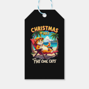 Meowy Xmas Summer Christmas In July Chillin Cool C Gift Tags