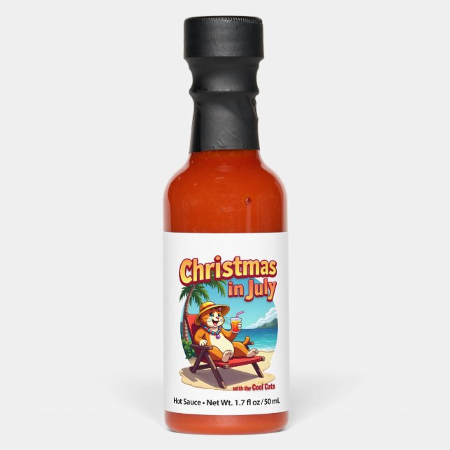 Meowy Xmas Summer Christmas In July Chillin Cool C Hot Sauces (Front)