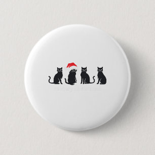 Meowys Christmas Black Cat Santa Hats Present Anim Button