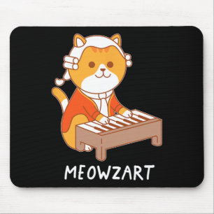 Meowzart Cat Pun Clical Music Piano Funny Mouse Pad
