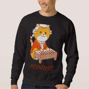 Meowzart Classical Music Cat Piano Organ Player Sweatshirt