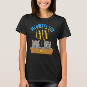 Meowzel Tov   Cat Jewish Mazel Tov Hanukah Fun Tra T-Shirt
