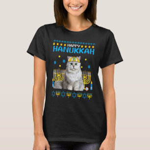 Meowzel Tov Chanukah Jewish Cat Hanukkah Ugly Swea T-Shirt