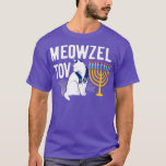 Meowzel Tov Funny Cat Chanukah Hanukkah Jewish Hol T-Shirt<br><div class="desc">Meowzel Tov Funny Cat Chanukah Hanukkah Jewish Holiday Gifts .Cat Christmas Tree Funny Meowy Catmas Design. This Xmas graphic print featuring candy canes, gifts, a Santa hat, and a scarf for the winter holiday season is for cheerful or joyful men, women, boys, girls, kitty, kitten lovers, fur parents, or pet...</div>