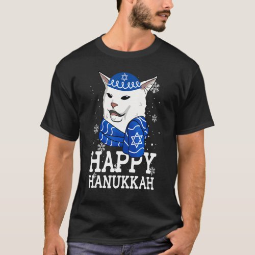 Meowzel Tov Happy Hanukkah Smudge Cat Meme  Holida T_Shirt