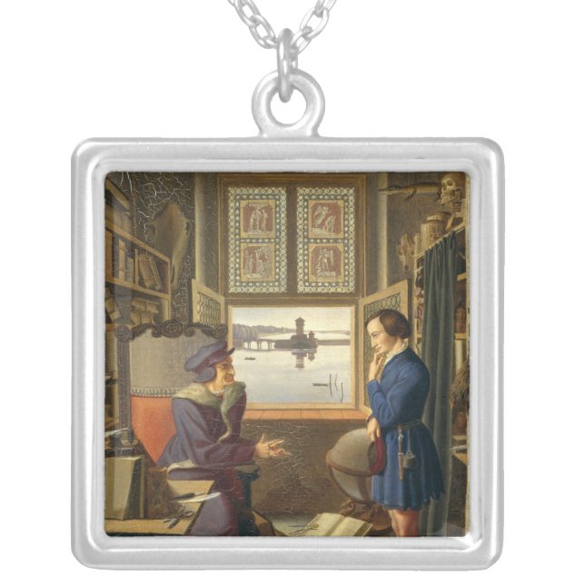 Mephisto and the Student, 1828 Silver Plated Necklace (Front)