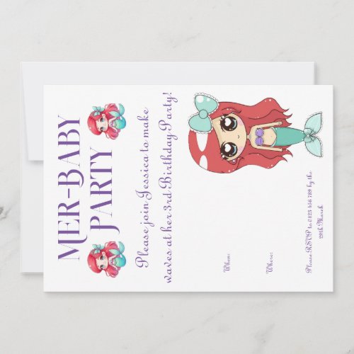 Mer_baby Mermaid Party Invitation