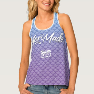 "Mer-Made" Blue/Purple scales Swim Life Tank Top