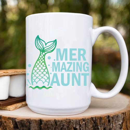 Mer_mazing Aunt  Amazing Mermaid Auntie Two_Tone Coffee Mug